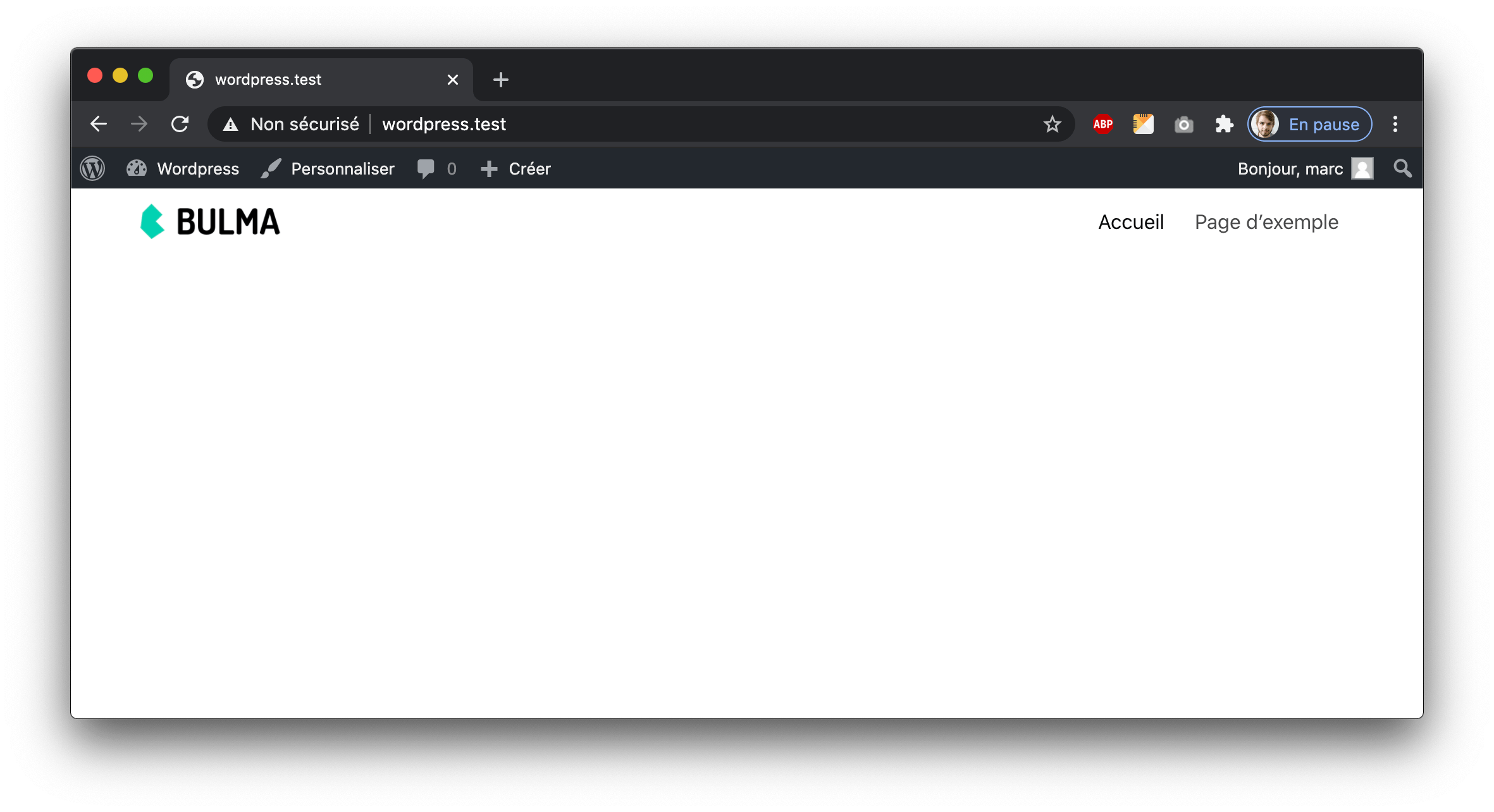Menu de navigation Bulma